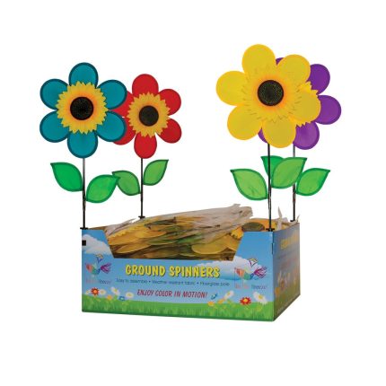 Breeze 2751 Sunflower Garden Stake Spinner, 12, Assorted