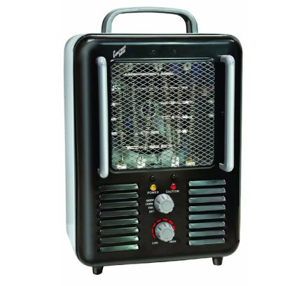 Comfort Zone CZ798BK Milkhouse Heater/Fan, Black, 150 sq. ft.