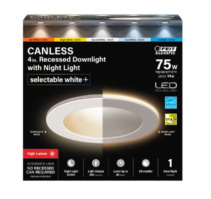 Feit Electric LEDR4XTHONL5CA LED Recessed Downlight, Aluminum