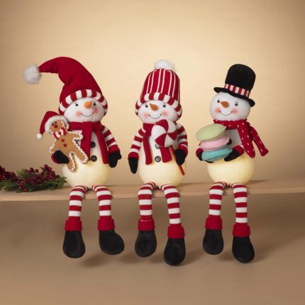 Gerson 2660680 Christmas Lighted Snowman Shelf Sitter, Assorted Colors