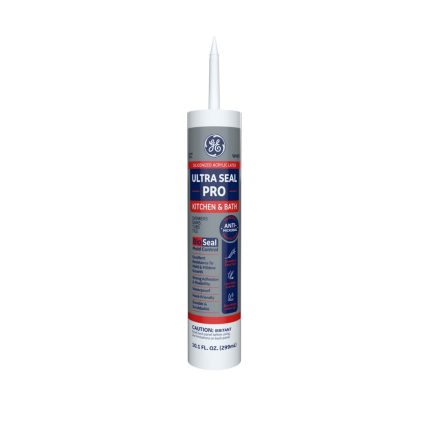 GE GE14209 Ammonia Adhesive Caulk, White, 10.1 oz