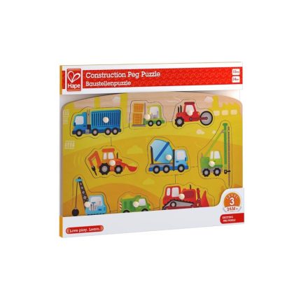 Hape E1407 Construction Peg Puzzle, Wood, Multicolored