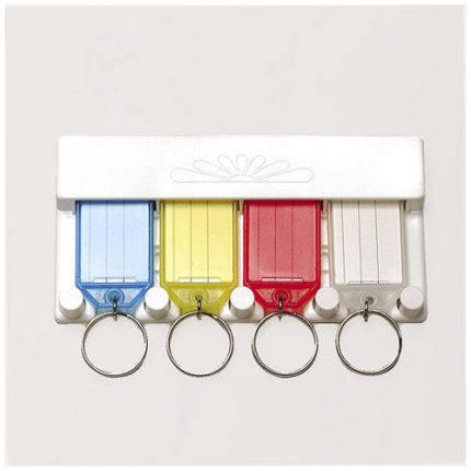 Hy-Ko KC143-4 Tags Id Key W/Rack 4Pk