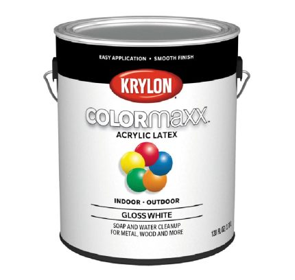 Krylon K05649007 Exterior Paint, Gloss, White