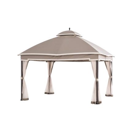 Living Accents A101004610 Gazebo with Curtain and Netting, 10 Feet x 12 Feet