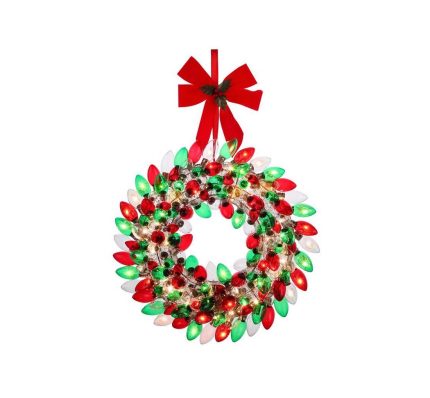 Mr. Christmas 10910AC Bulb Wreath Indoor Christmas Decor, Multicolored