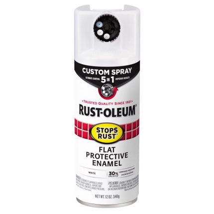 Rust-Oleum 376856 Stops Rust Flat Protective Enamel Spray, White, 12 Oz