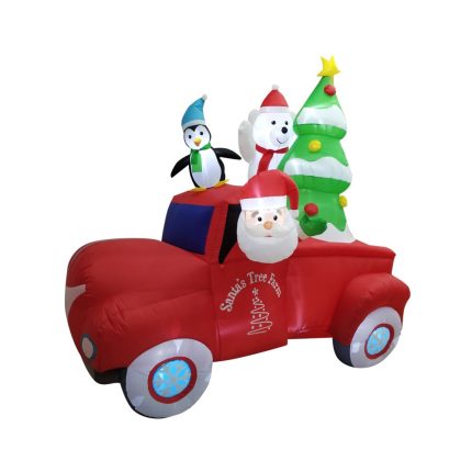 Santas Forest 90616 Truck Inflatable, Green/Red, 8 ft