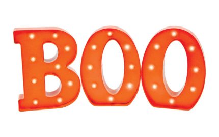Sienna N4S0VE13 LED Battery Operated Halloween Boo Sign, Orange
