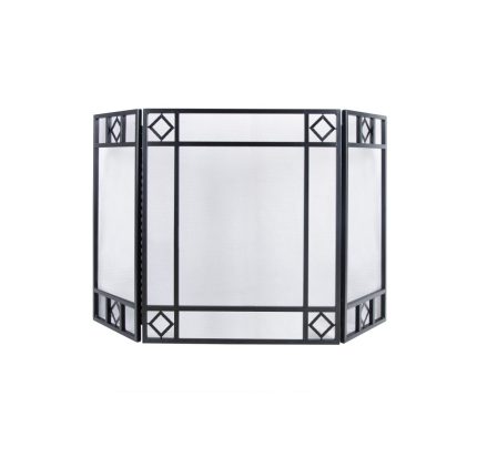 Simple Spaces S38907BK Fire Place Panel Screen, Black, 30 inch X 52 inch