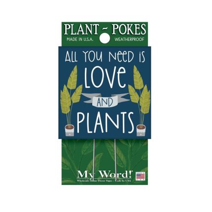 My Word 77819 All You Need Is Love and Plants Plant Pokes, Multicolored